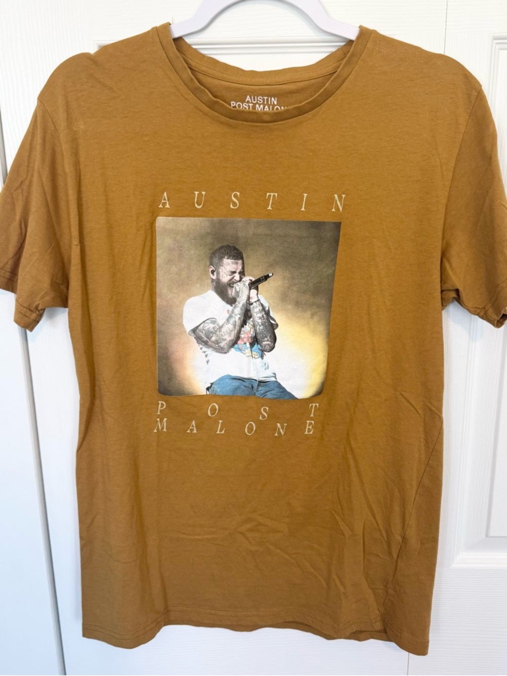 Austin Post Malone Mustard Graphic Crewneck Tee - SMALL